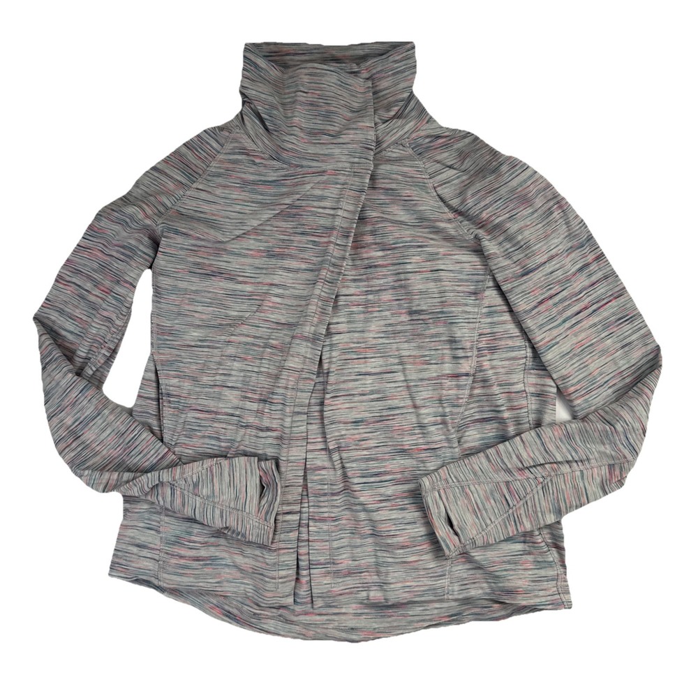 Ivivva‎ by Lululemon Girl's Open Front High Neck Cardigan Wrap Space Dye Size 10